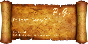 Pilter Gergő névjegykártya